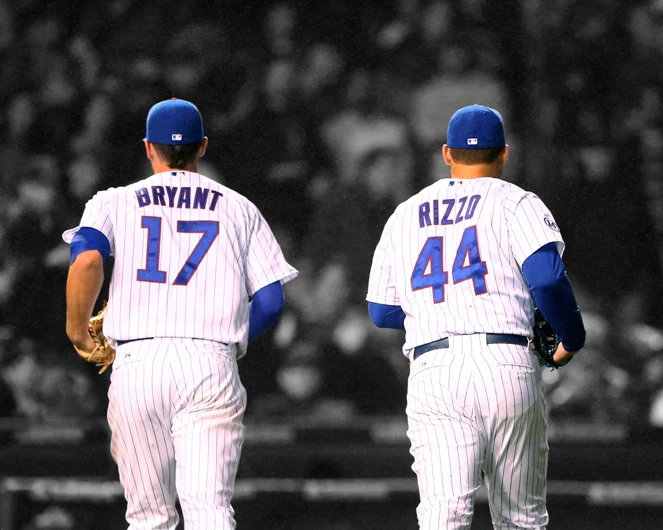 Póster foco brillante 8x10 impresión fotográfica de los Chicago Cubs KRIS BRYANT ANTHONY RIZZO Foto 1 de 1