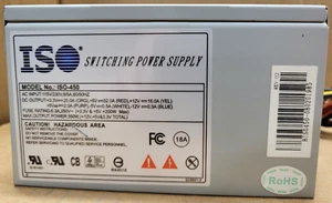 ISO-450 Rev 02 ATX Computer Switching Power Supply 350W, 5V 32A, 12V 16A PSU - Picture 1 of 7