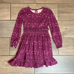 Matilda Jane Girls Dress Apple Cider Floral Long Sleeve Ruffle Hem Size 6 - Picture 1 of 3