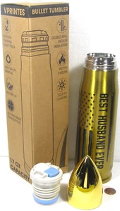 Vprintes Stainless Steel Tumbler Bullet Collection  Best Husband Ever 17oz. Gold - Picture 1 of 4