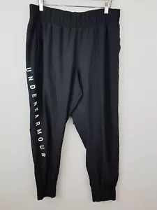 UA UNDER ARMOUR Mens Size XL Black Side Logo Storm Casual Track Jogger Pants - Picture 1 of 6