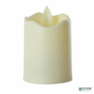 LED Flameless Short Pillar Flicker Candles, 12 Pack, Ivory - Picture 1 of 3