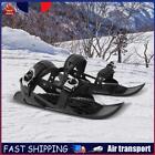 Mini Ski Skates Short Shoe Snowblades Adjuatable Teens for Skiing (Black) FR