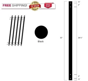 🆕 32" x 1 pulg. Balaustre de barandilla de aluminio negro con montaje facial para cubierta INTERIOR/EXTERIOR - Imagen 1 de 5