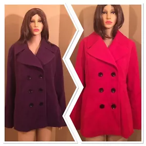 New I.B. Diffusion Women's Faux Wool Blend Peacoat Jacket Size Large color - Picture 1 of 9