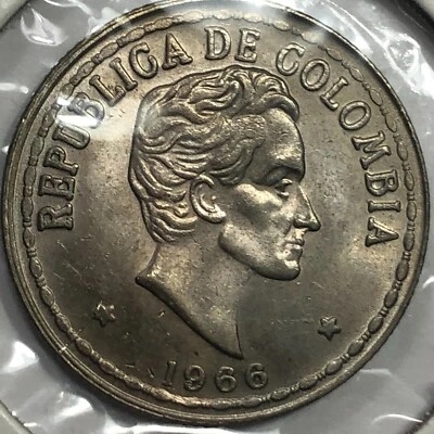 1966 Columbia Uncirculated Five Centavos Foreign Coin #1739 - Image 1 of 2