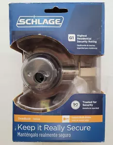 Schlage Double Cylinder Deadbolt Aged Bronze Door Lock NEW - Picture 1 of 2