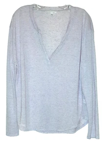 Victoria's Secret L V-neck Long Sleeve Soft Pajama Top Heather Purple - Picture 1 of 9