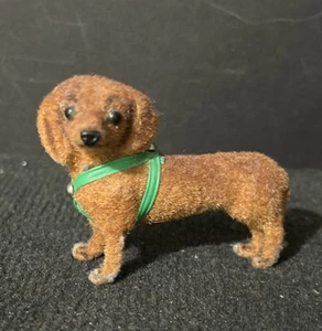 Wagner Kunstlerschutz Flocked Dachshund Dog Figurine West Germany 2.5” - Picture 1 of 4
