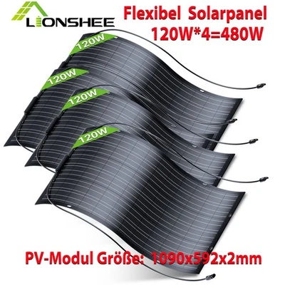 480W Flexibel Solarpanel Flex Solarmodul für Wohnmobil, Balkon, Boot & Camping - Bild 1 von 4