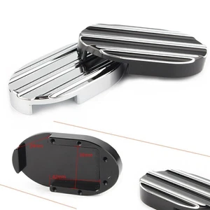 CNC Brake Pedal Footreats Cover For Harley Sportster 883XL 1200XL Chrome/Black - Picture 1 of 11