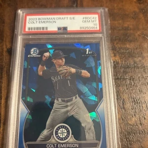 COLT EMERSON 2023 1st Bowman Draft SAPPHIRE RC PSA 10 GEM MINT - Mariners - Picture 1 of 3