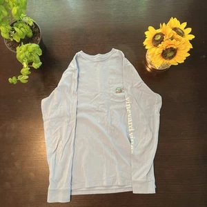 Ski Baby Blue Vineyard Vines Long Sleeve Shirt Kids Size XL - Picture 1 of 2