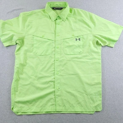 Under Armour Shirt Mens Large Green Tide Chaser Button Up Fishing Vented Outdoor - Image 1 of 4