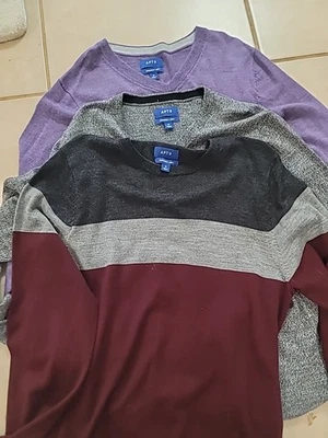 Lote de 3 APT. Sudadera tejida pulóver 9 Seriously Soft para hombre talla mediana  Foto 1 de 4