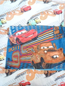 Pixar Cars 2 Twin Flat Sheet & Pillow Case Lightning McQueen Tow Mater - Picture 1 of 9