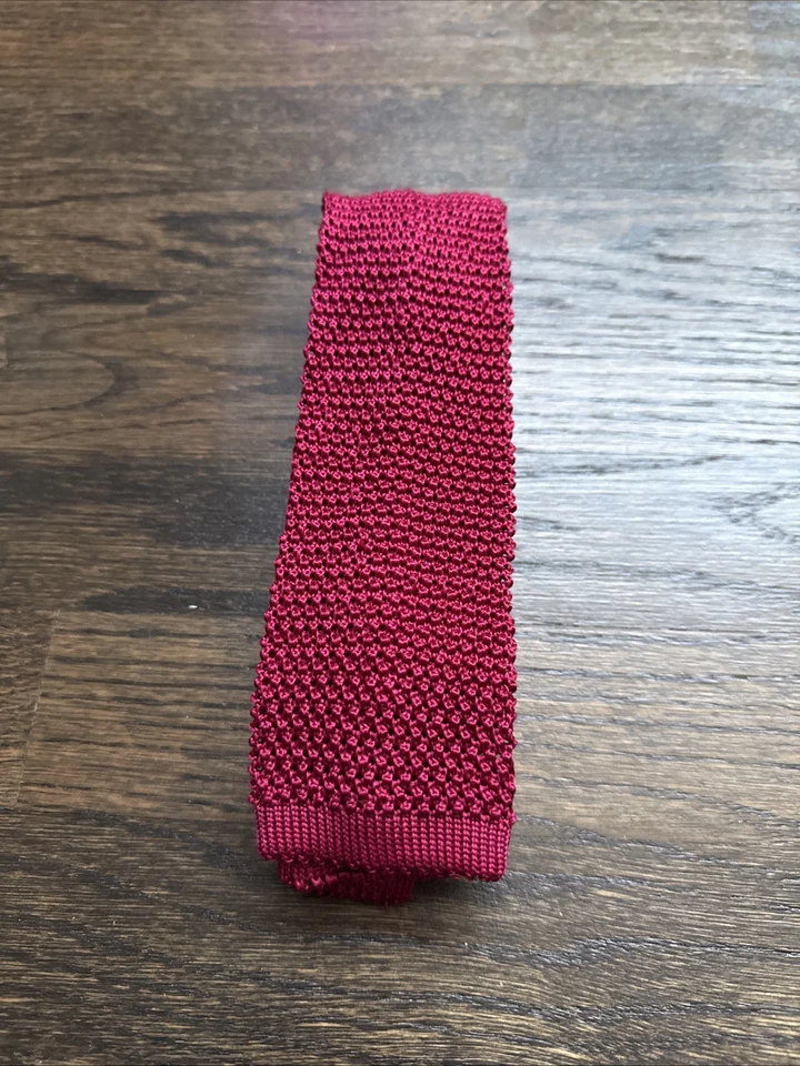 Corbata tejida Charvet para hombre, frambuesa 100 % seda, Italia Foto 1 de 4