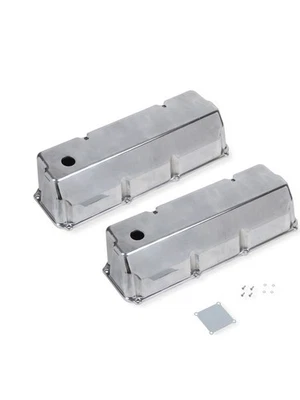 Mr Gasket Valve Cover Tall Breather Holes Hardware Included Aluminum Po (6890G) - Image 1 of 4