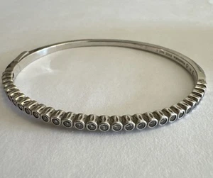 Genuine Pandora Timeless Pave Sparkling Hinged Bangle Rare Size2 65mm x 56mm - Picture 1 of 8