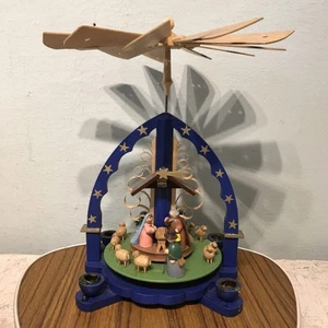 Weihnachtspyramide RG Erzgebirge handbemalt Weihnachtsschmuck Figuren Engel alt - Bild 1 von 15