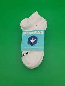 Bombas Women's Solid Ankle Socks Size Medium White 4 Pairs - Picture 1 of 6