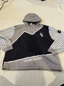 Chicago White Sox Windbreaker Jacket Zip Black Pinstripe 35th 2022 SGA XL - Picture 1 of 3