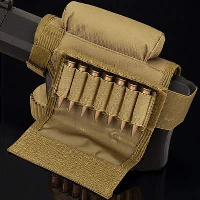 Tactical Buttstock Shell Holder Cheek Rest Pouch Holder with Ammo Carrier Case - Image 1 of 4