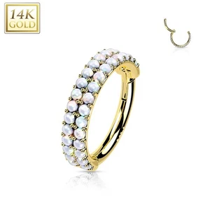 Anneau hélix conch or jaune 14 carats opales - Picture 1 of 1