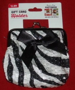 Black/White Striped Sequined Card I.D. Coin Clutch Purse Holder.Clasp Close - Picture 1 of 1