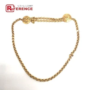 CHANEL Coco Mark Logo Chain Belt Metal Women's Gold Color - Picture 1 of 7