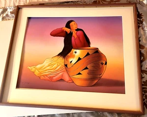 SIGNED Gorman DINE WOMAN high quality southwestern fine art print poster 31x27" - Picture 1 of 10