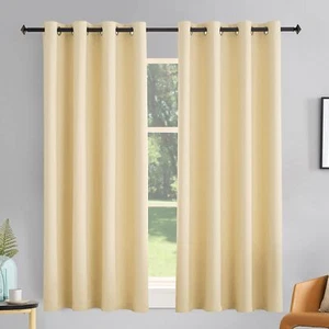 Beige Blackout Curtain Panels For Living Room Rv Curtains For Travel Trailers Ca - Picture 1 of 7