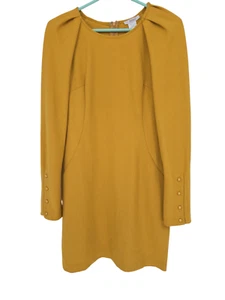 Esley Size Medium Dress Mustard Yellow Long Sleeve Sheath NWT - Picture 1 of 5
