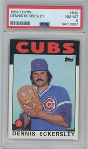 1986 Topps #538 Dennis Eckersley PSA 8 Cubs HOF NICE - Picture 1 of 2