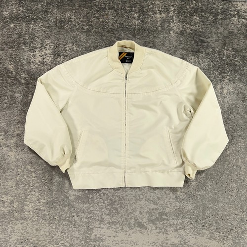 OFF WHITE Giacca Sears vintage uomo XL bianco sporco leggera tela bomber anni 70 MOD moto