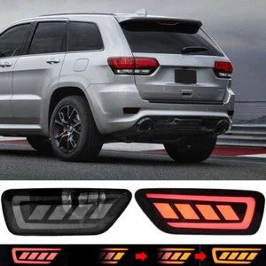 For 2011 - 2021 Jeep Grand Cherokee LED Rear Bumper Fog Lamp Kit Tail Fog Light - Picture 1 of 7