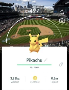Pikachu Seattle Mariners Stadium Background‎ Pokemon Gen1 Go Pokémon Not shiny - Picture 1 of 1