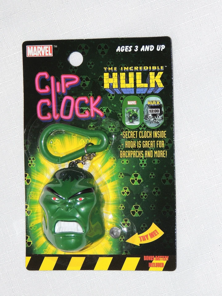   难以置信的 HULK MARVEL 2003 夹式时钟头大约是。 2英寸高 — 第 1/1 张图片
