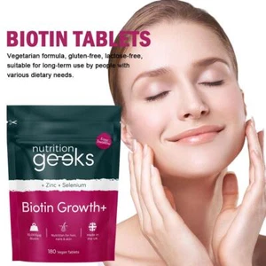 NEW Biotin 10,000mcg + Zinc & Selenium | 180 Tablets - Hair Growth, Skin & Nails - Picture 1 of 10