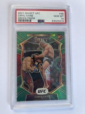 2021 Panini Select UFC - CIRYL GANE - ROOKIE GREEN PRIZM PSA 10 #3/5