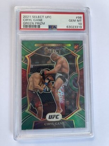 2021 Panini Select UFC - CIRYL GANE - ROOKIE GREEN PRIZM PSA 10 #3/5