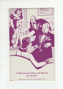 1948 Risque Joke Cartoon Gag Gift Card Made by Exhibit Supply Co Chicago - #4 - Picture 1 of 1