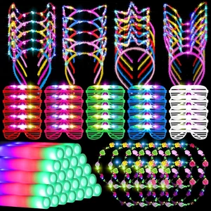 75 Pcs Light up Party Favors Include Light up Headband Foam Sticks LED Glasses N - Picture 1 of 6