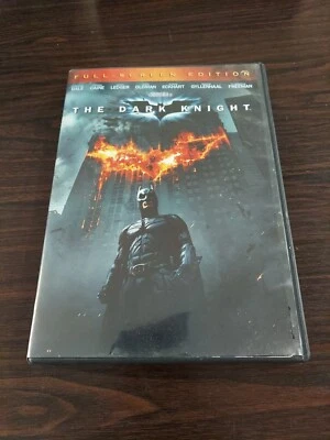 The Dark Knight (DVD, 2008 Warner Bros) Christian Bale Heath Ledger FULL SCREEN  - Image 1 of 3