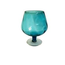 Vintage Empoli Turquoise Brandy Snifter Goblet 6"