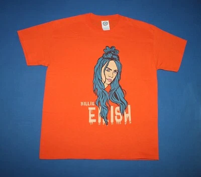 Kids Billie Eilish Shirt Indie Pop Electropop Orange Youth Tee Large - Image 1 of 4