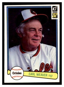 1982 Donruss #27 EARL WEAVER Baltimore Orioles