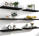 Shelves Floating Set Wall Mounted Wood Black Farmhouse Storage Robust Boards 6Pc