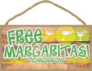 Free Margarita's! Tomorrow POOL OCEAN BEACH BAR Plaque Cute 10"x5" NEW Sign 592 - Picture 1 of 3