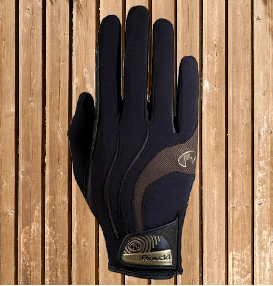 Roeckl Reithandschuh MALIA 3301-265, dünner Roeckl Reit Handschuh, schwarz-braun - Bild 1 von 1